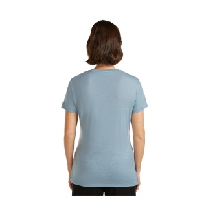 Tricou Femei Icebreaker Merino 150 Tech Lite Sparkling Stars Albastru - Img 2