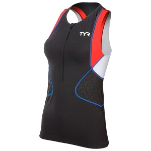 TYR Competitor Singlet Top triatlon femei negru-rosu