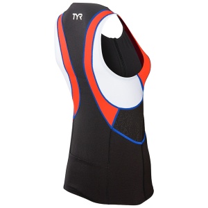 TYR Competitor Singlet Top triatlon femei negru-rosu - Img 3