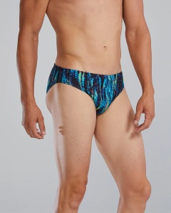 TYR - costum inot barbati tip slip - Durafast Elite Brief Aurora - Blue Rainbow | Black - 26 (XS) - Img 4
