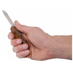 Victorinox - briceag pliabil Huntsman maner lemn, 13 functii - argintiu maro - Img 20