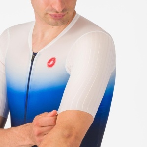Castelli - costum triatlon cu maneca scurta - Pr 2 Speed Suit - albastru | alb - Img 4