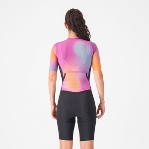 Castelli - costum triatlon cu maneca scurta - PR 2 W Speed Suit - negru | portocaliu - Img 2