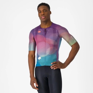 Castelli - tricou ciclism cu maneca scurta pentru barbati R-A/D Jersey - multicolor mov inchis albastru - Img 5