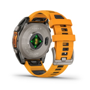 Ceas Garmin Fenix 8 Sapphire Titanium Amoled 47MM Graphite/Spark Orange - Img 4
