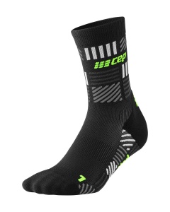 CEP - sosete compresie medii - the run limited 2024.2 socks mid cut - black | neon yellow