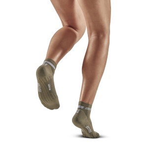 CEP - sosete compresie scurte femei The Run W Socks Low Cut - verde inchis maslina gri deschis - Img 4
