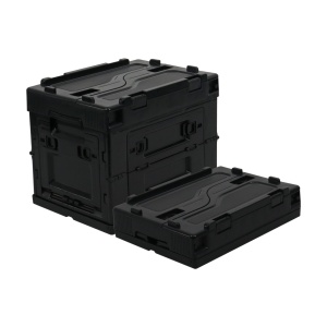 Cutie de depozitare pliabilă din plastic, 36x28.5x26cm, negru, stivuibilă, 28L Emd4x4 - Img 4