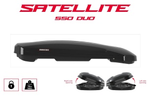Cutie portbagaj Menabo Satellite 550 DUO ABS Black, 198x94x36 cm - Img 7