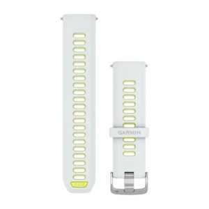 Garmin - curea silicon - Quick Release 22 - Alb ceramic I Amp Yellow transparent cu Hardware argintiu
