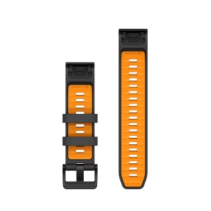 Garmin curea silicon QuickFit 22 - portocaliu Graphite | Spark orange Silicone - Img 2