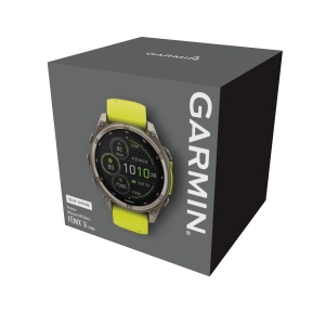 Garmin - fenix 8 Solar Sapphire 47mm - smartwatch premium - ramă argintie din titanium si curea din silicon galben fluo - Img 9