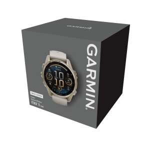 Garmin - fenix 8s AMOLED Sapphire 43mm - smartwatch premium AMOLED - ramă aurie din titanium si curea din silicon gri - Img 8