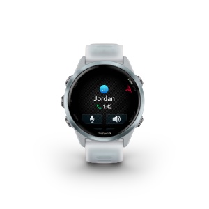 Garmin Forerunner 570 - 42 mm - ceas multisport cu GPS si AMOLED - alb Cloud Blue Aluminium with Translucent Whitestone | Cloud Blue Band - Img 3