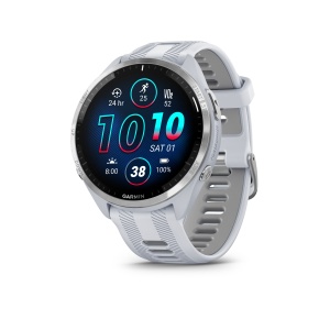 Garmin - Forerunner 965 ceas multisport cu GPS AMOLED - Ramă din titan cu carcasă Whitestone şi curea din silicon Whitestone/gri pudră - Img 3