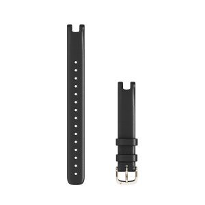 Garmin Lily curea piele italiană 14mm - neagră cu elemente metalice aurii crem - large - Img 2