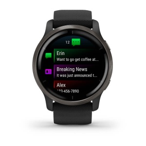 Garmin - Venu 2 smartwatch cu GPS și AMOLED - rama gri ardezie și carcasă neagră cu brățară din silicon - Img 3