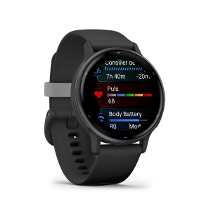 Garmin - Vivoactive 5 smartwatch cu GPS și AMOLED - ramă gri slate din aluminiu - carcasă neagră şi bratara din silicon - Img 2