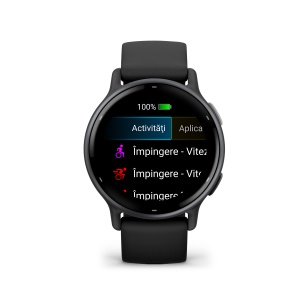 Garmin - Vivoactive 5 smartwatch cu GPS și AMOLED - ramă gri slate din aluminiu - carcasă neagră şi bratara din silicon - Img 5