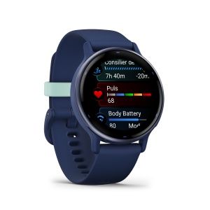 Garmin - Vivoactive 5 smartwatch cu GPS și AMOLED - ramă Metallic Navy din aluminiu - carcasă Navy şi bratara din silicon - Img 2