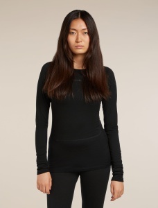 Icebreaker - bluza de corp - 200 ZoneKnit LS Crewe W - Black - L