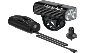 Lezyne - Lumina fata far - MACRO DRIVE 1400+ RECHARGEABLE - 1400 lumeni + Power Pack - USB - negru