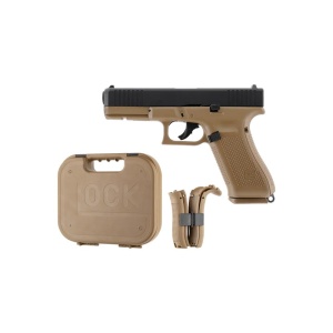 Pistol paintball cu bile de cauciuc/creta/vopsea T4E GLOCK 17 Gen5 French Army Edition, cal. .43, 5 Jouli, 4 gripuri, 2 incarcatoare