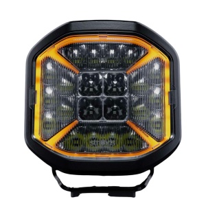 Proiector LED 7″ Strands Siberia X (17,8 cm), 7430 lm, rază 620 m, 96W, 5700K, fază lungă, poziție alb chihlimbar, carcasă aluminiu, 10-32V, IP68 IP69K, Strands - Img 2