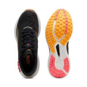Puma - pantofi alergare pentru barbati Deviate Nitro 2 FF - negru alb portocaliu Sun Stream sunset glow - Img 2