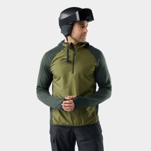 Smartwool - hanorac - Smartloft 1/2 Zip Hoodie - Black/Honey Gold - L