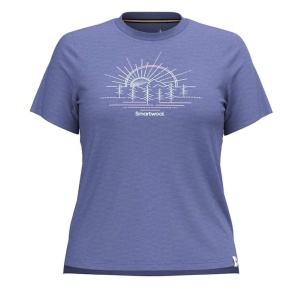 Smartwool - tricou merino - Mountain Sol Short Sleeve Graphic Tee W - Albastru - Img 2
