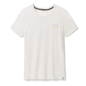 Smartwool - tricou sport femei maneca scurta Denver Skyline Graphic Short Sleeve Tee Slim Fit - alb murdar maro deschis migdala - Img 1