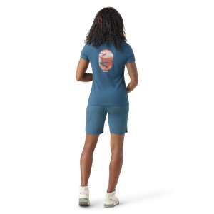 Smartwool - tricou sport femei maneca scurta Denver Skyline Graphic Short Sleeve Tee Slim Fit - albastru inchis amurg - Img 4