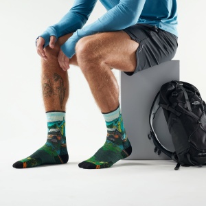 Șosete Merino hiking Smartwool Hike Trail Trekker Print - verde Winter Moss | Crew | Targeted Cushion - Img 2