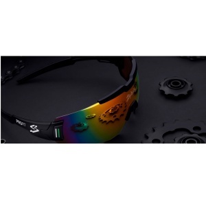 Spiuk - ochelari soare sport Profit, 2 lentile de schimb transparent si rosu oglinda - rama neagra - Img 4