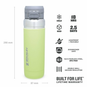 Stanley - termos tip bidon apa GO Quick Flip Water Bottle - verde deschis lamaie - 1.06 Litri - Img 2