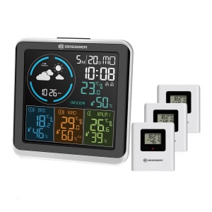 Statie meteo Bresser Quadro Individio 7000027, termometru, higrometru, barometru, alarma, 3 senzori externi - Img 2