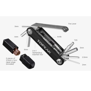Topeak - Set unelte Bicicleta, antipana tubeless Tubi 11 Combo multitool - argintiu auriu - Img 6