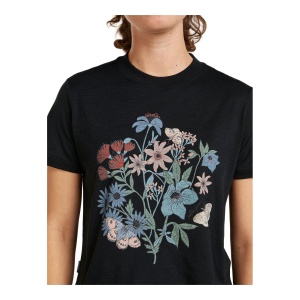 Tricou Femei Icebreaker Merino 150 Tech Lite Crop NZ Flora Negru - Img 4