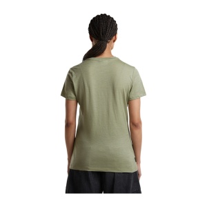 Tricou Femei Icebreaker Merino 150 Tech Lite Tee Peaceful Pass Sleeve Khaki - Img 2