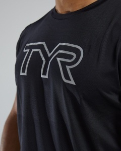 Tricou tehnic TYR Airtec Big Logo Tee - negru | respirabil - Img 7