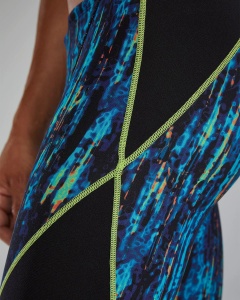 TYR - costum inot barbati tip jammer - Durafast Elite Blade Splice Jammer Aurora - Blue Rainbow | Black - 26 (XS) - Img 6