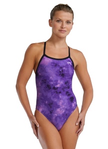 TYR - costum inot intreg pentru femei - Durafast Lite Diamondfit Miasma Swimsuit - Blue - 26 (XS) - Img 12