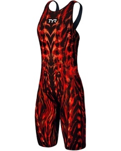 TYR - costum tehnic inot femei - Venzo Open Back - rosu - Img 3