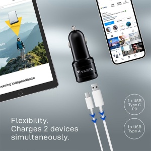 Varta - incarcator masina Car Charger Dual USB Fast 30W - mufa USB-C + mufa USB-A - Img 11