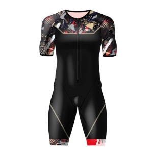 Z3R0D - costum triatlon cu maneca scurta - TTSUIT START HOMME - psycho champagne