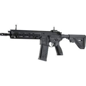 Arma airsoft electrica Heckler & Koch HK416 A5, AEG, bile plastic, sina Picatinny, MidCap, MOSFET, BB 6 mm, 1.0 jouli, negru, Full-Auto, Full Metal