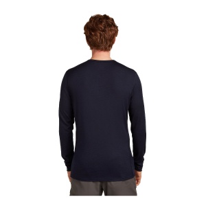 Bluza Barbati Icebreaker 200 Oasis Ls Crewe Elevation Lin Midnight Navy - Img 2