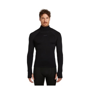 Bluza Barbati Icebreaker 300 Merinofine Polar LS Roll Neck Black