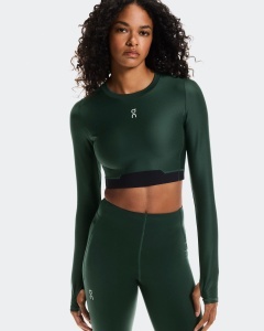 Bluză crop On Train Long Sleeve Crop W | antrenament - Obsidian - Img 5